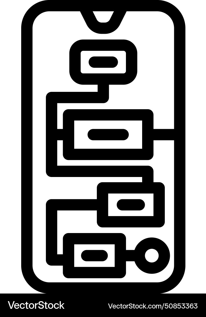 User flow ux ui design line icon vector image