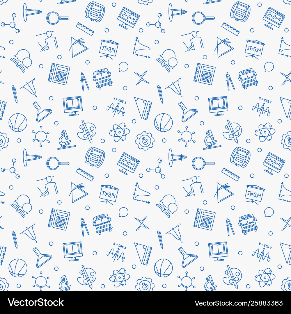 Welcome back to school outline seamless Welcome back to school outline seamless vector image