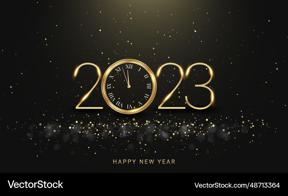 2023 happy new year clock countdown background 2023 happy new year clock countdown background vector image
