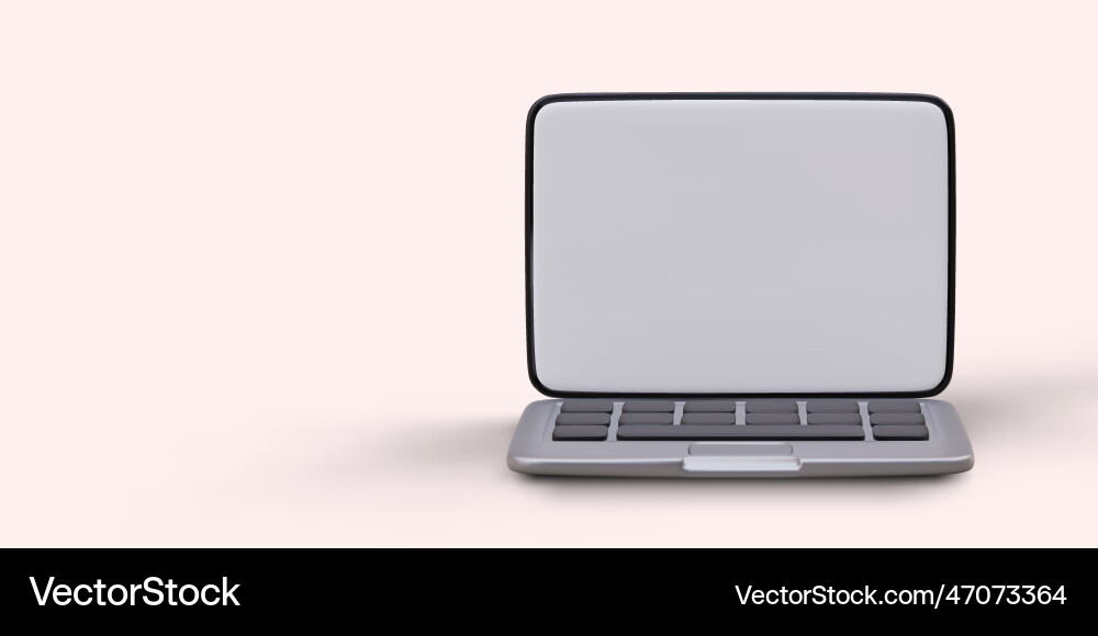 3d image of open laptop computer ready to go 3d image of open laptop computer ready to go vector image
