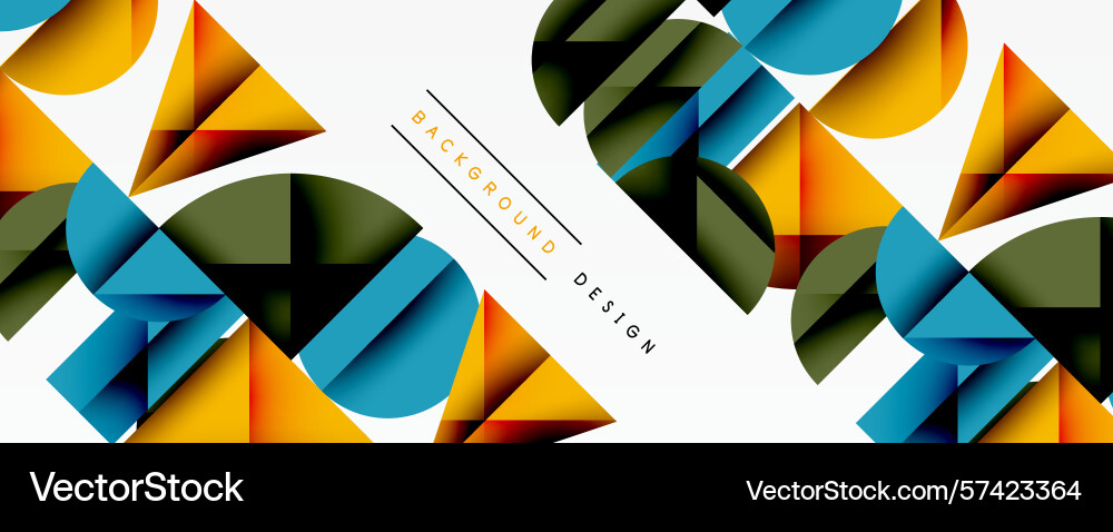 Abstract geometric pattern bright colors overlap Vector Image