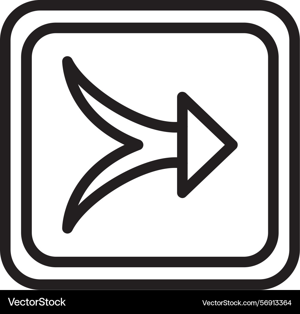 Arrow merge right linear style icon design vector image