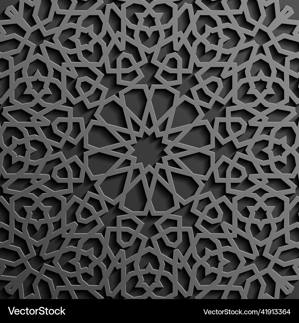 Black islamic pattern ornament vector image