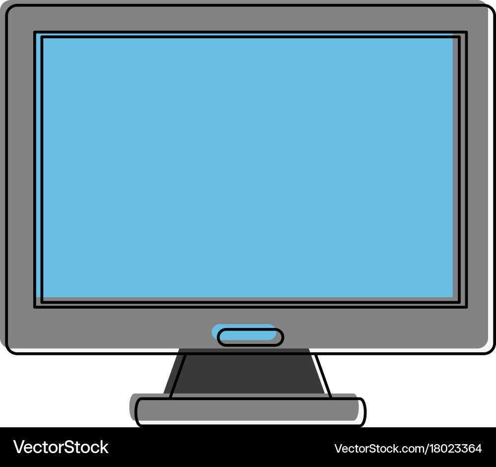 Computer monitor with blank screen icon image Vector Image