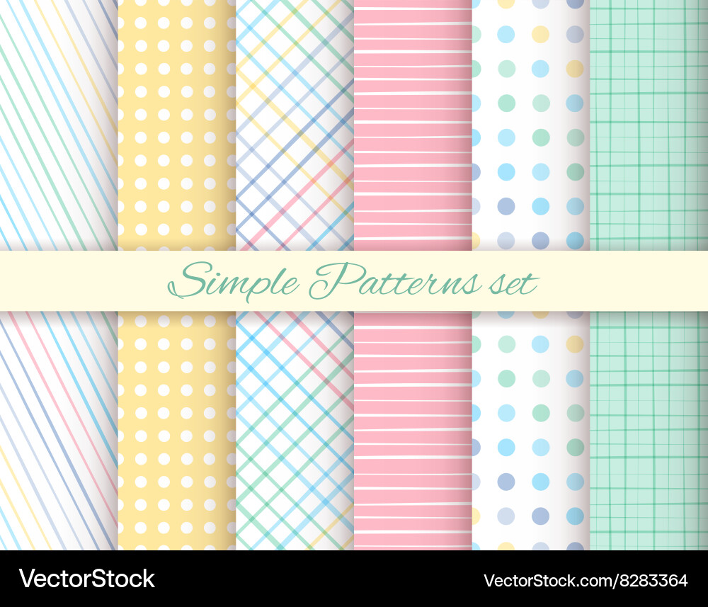Geometric seamless patterns set Vector Image