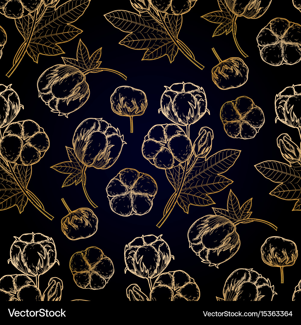 Graphic cotton pattern Royalty Free Vector Image