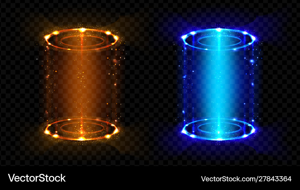 Magic portal fantasy futuristic hologram teleports Magic portal fantasy futuristic hologram teleports vector image