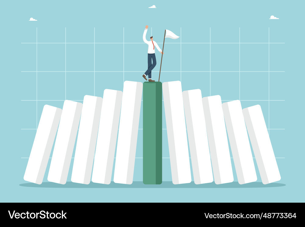 Man stood on falling graph Man stood on falling graph vector image