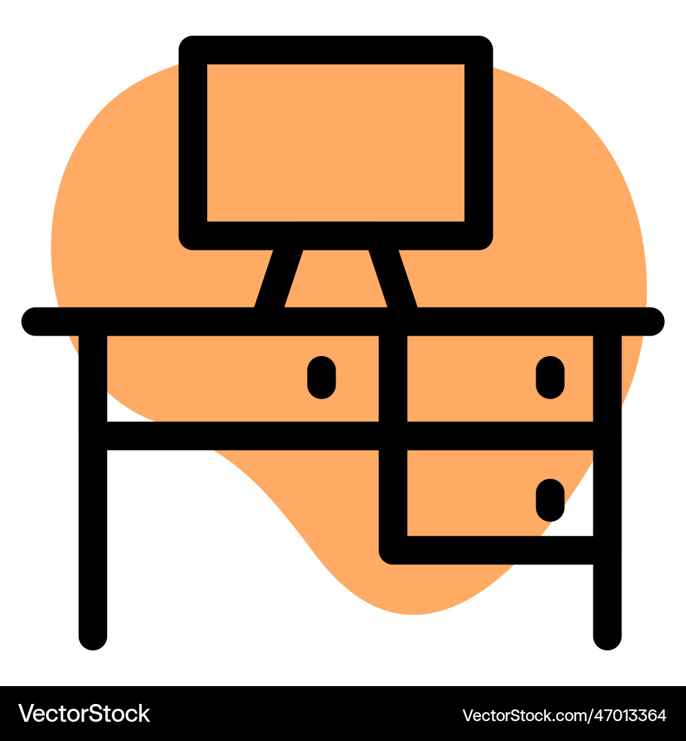 Multiple drawer desk used for computer Vector Image