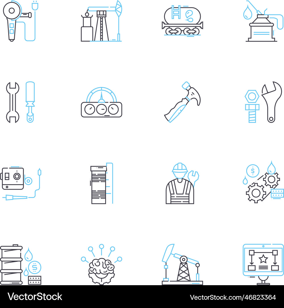 Natural language processing linear icons set Natural language processing linear icons set vector image