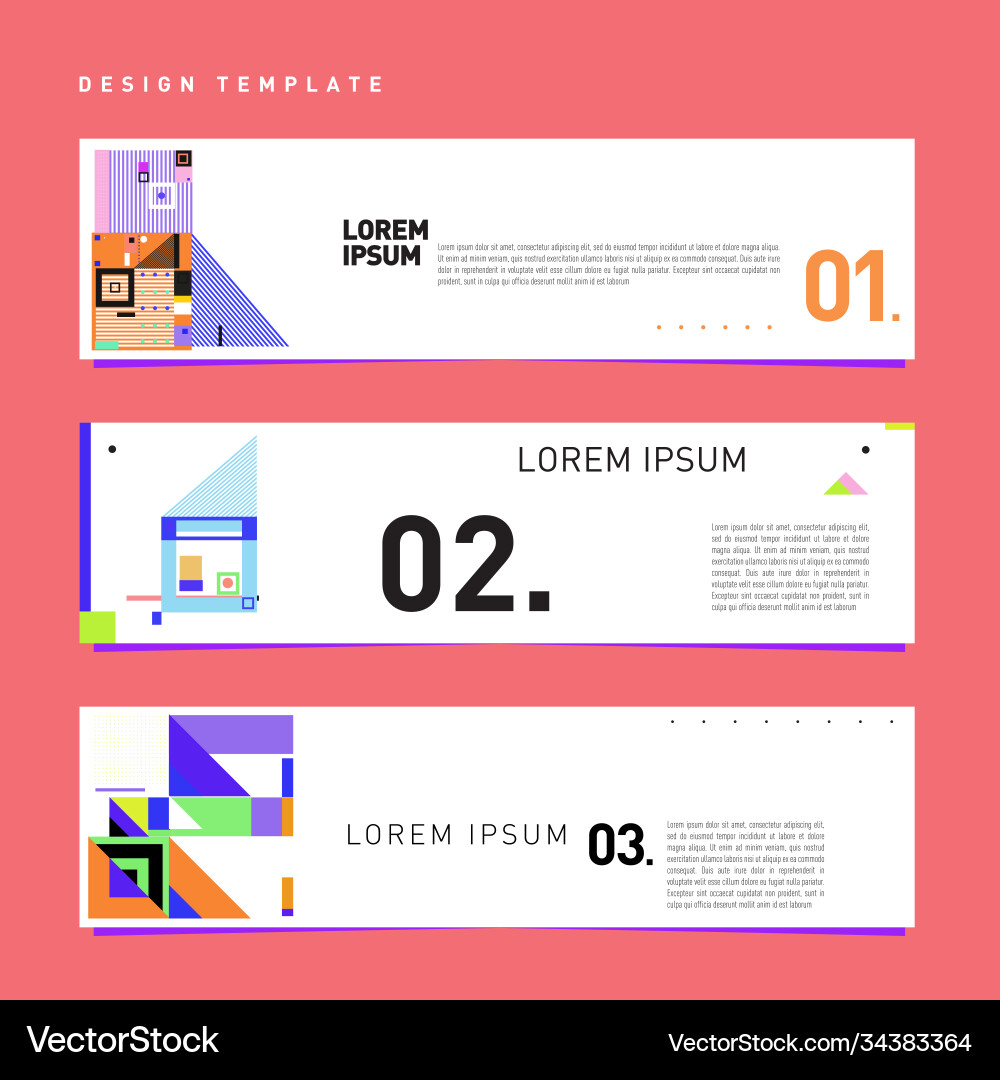 Set abstract banner web design template retro Set abstract banner web design template retro Vector Image