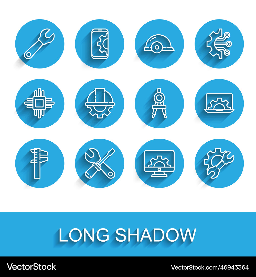 Set line calliper or caliper and scale Vector Image