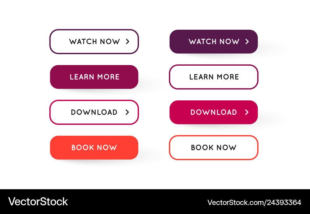 Set of modern flat app or game buttons trendy Set of modern flat app or game buttons trendy vector image