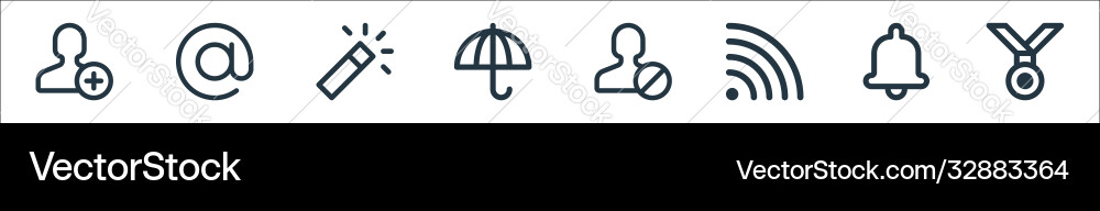 User interface line icons linear set quality User interface line icons linear set quality vector image