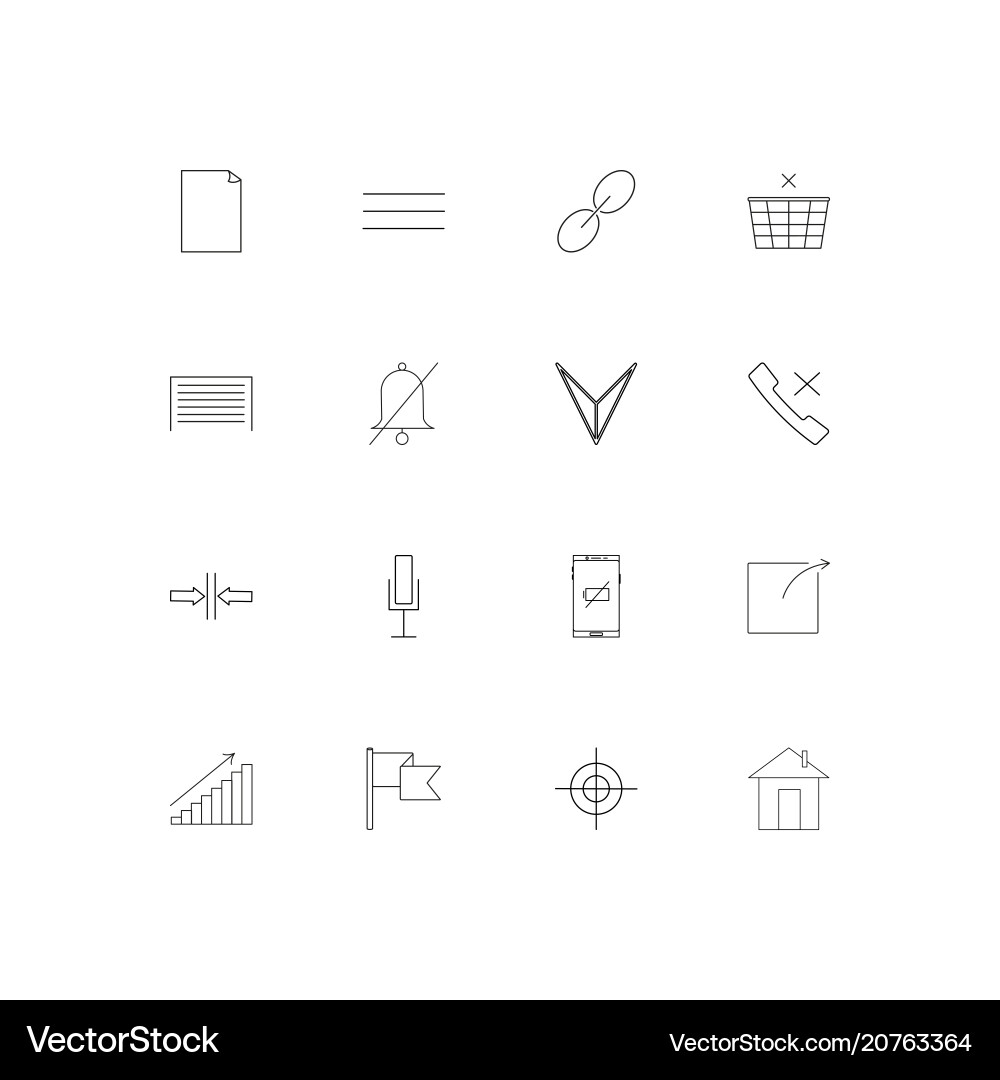Web applications linear thin icons set outlined vector image