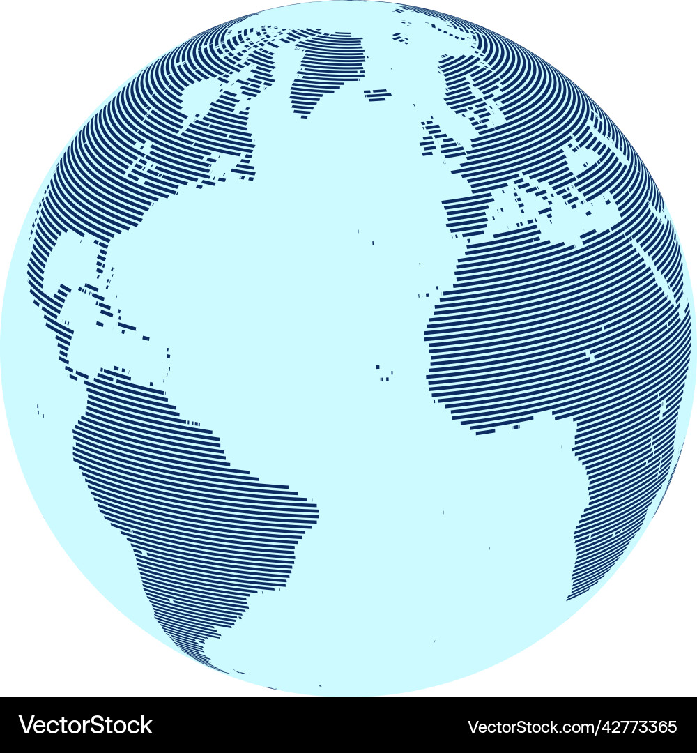 Abstract world map with lines on globe vector image