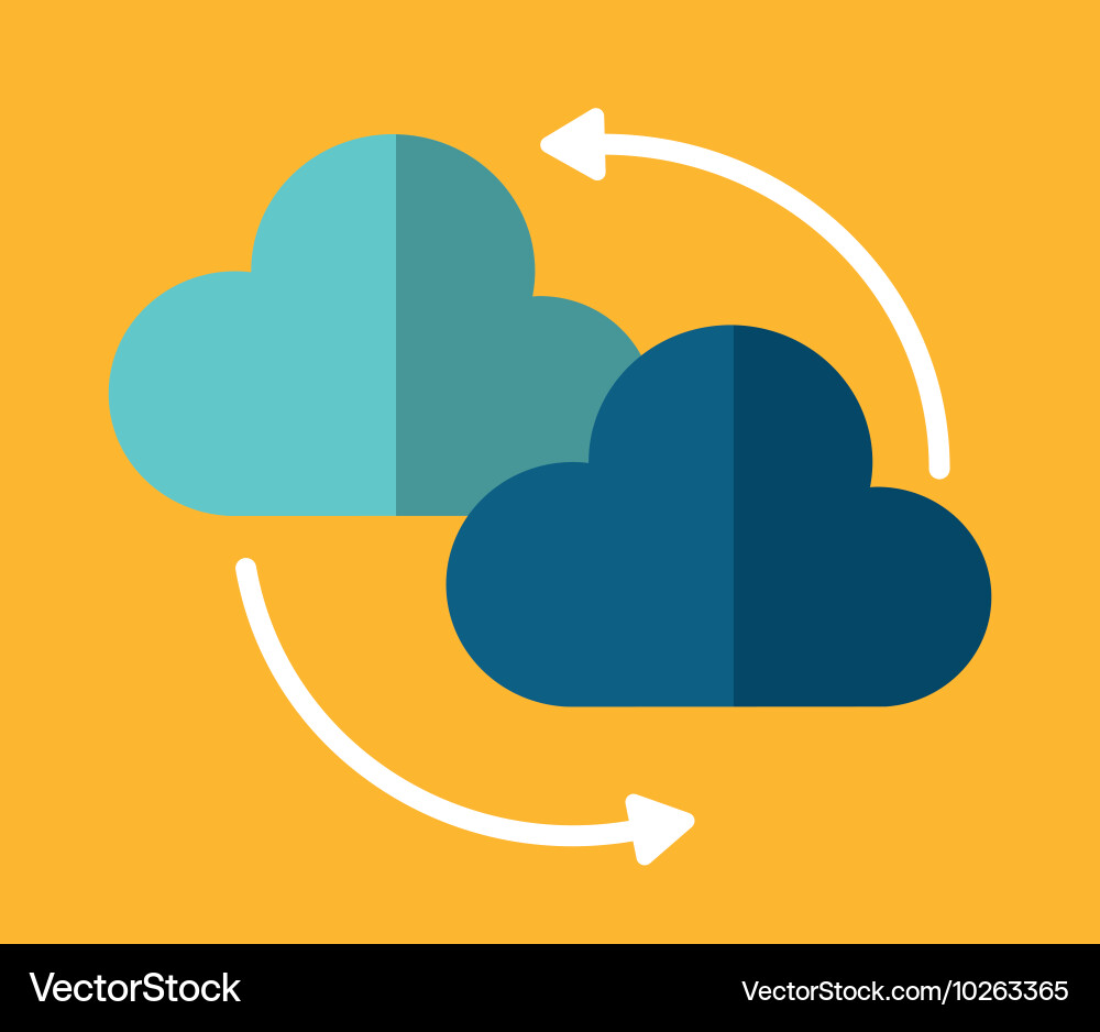 Cloud arrow data center web hosting vector image