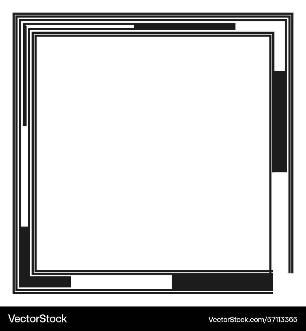 Color block frame layered square shape abstract vector image