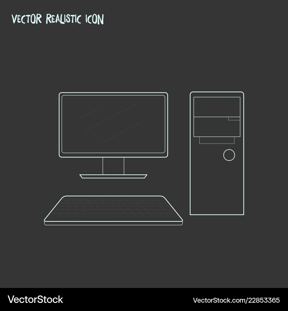 Computer icon line element Computer icon line element vector image