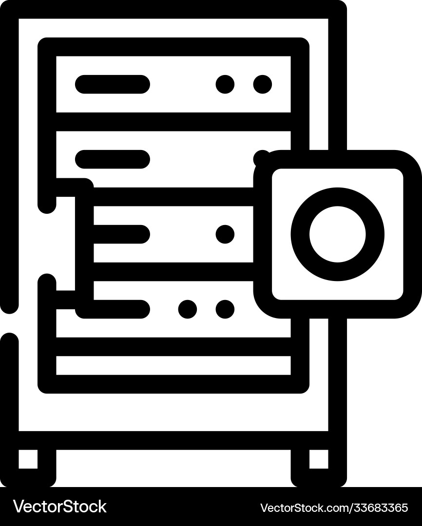 Data server line icon isolated Data server line icon isolated vector image