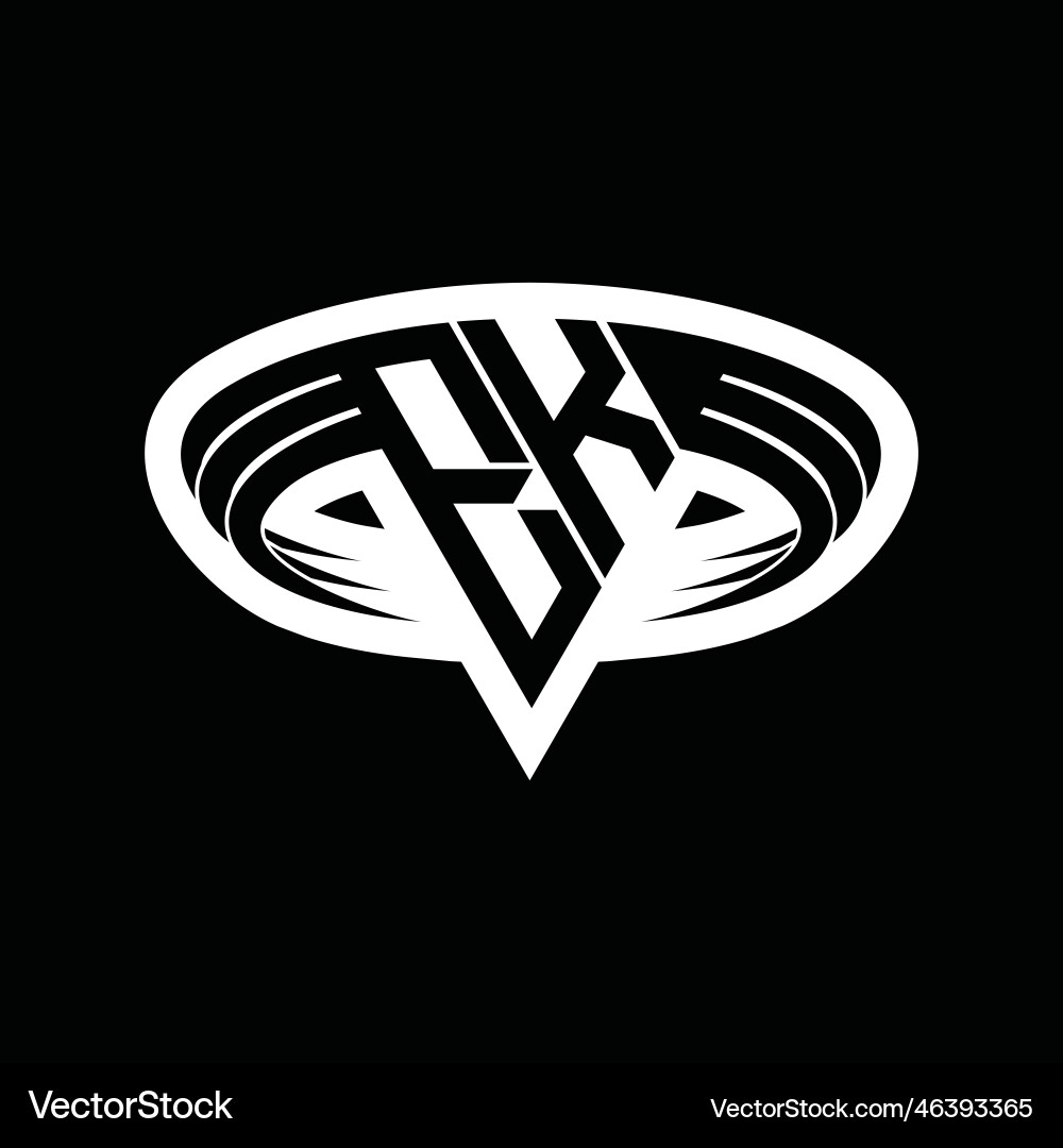 Ek logo monogram with triangle shape slice Vector Image