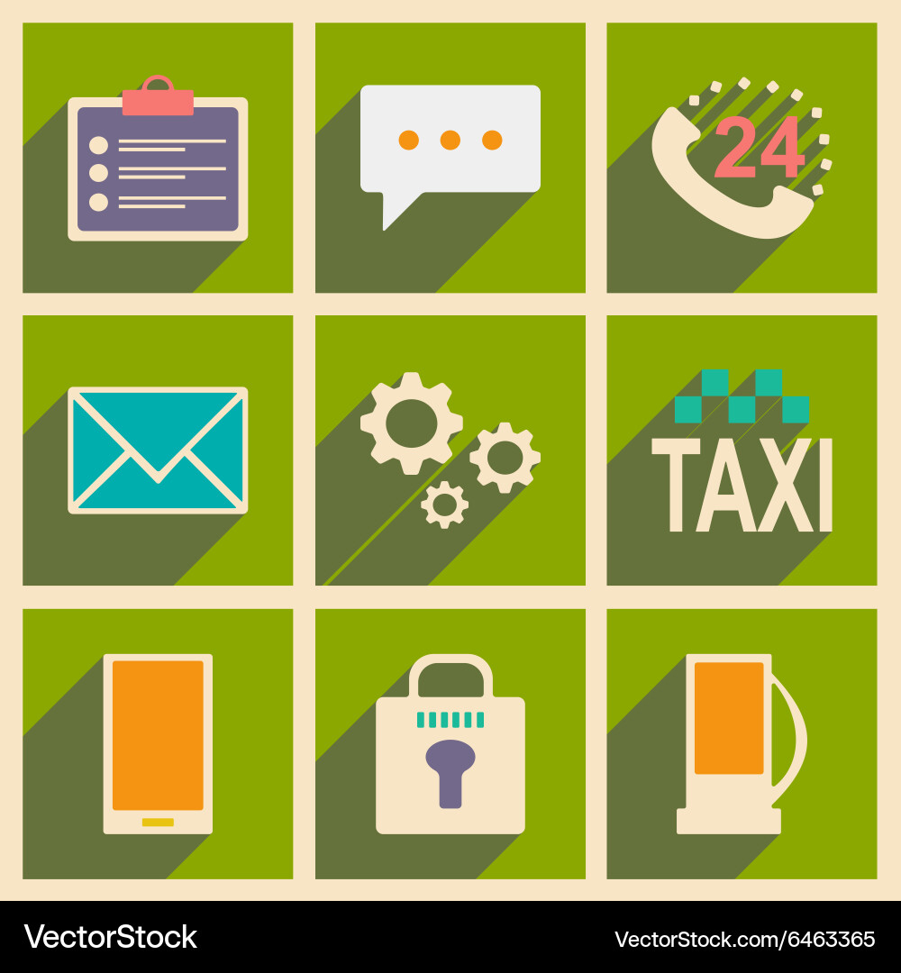Flat with shadow concept and mobile application Vector Image