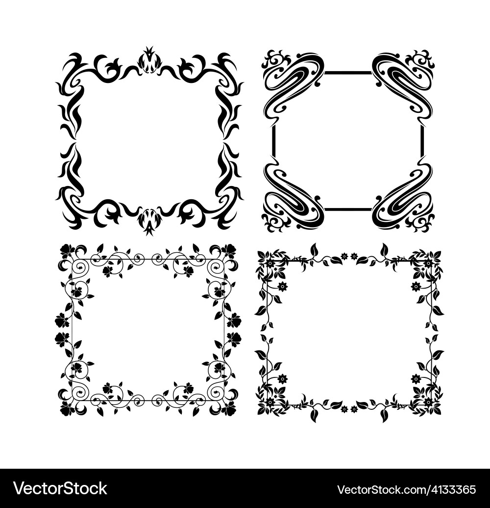 Ornate Floral Frames Vector Image
