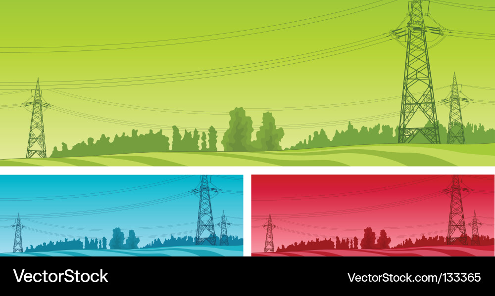 Power Lines in Field vector image