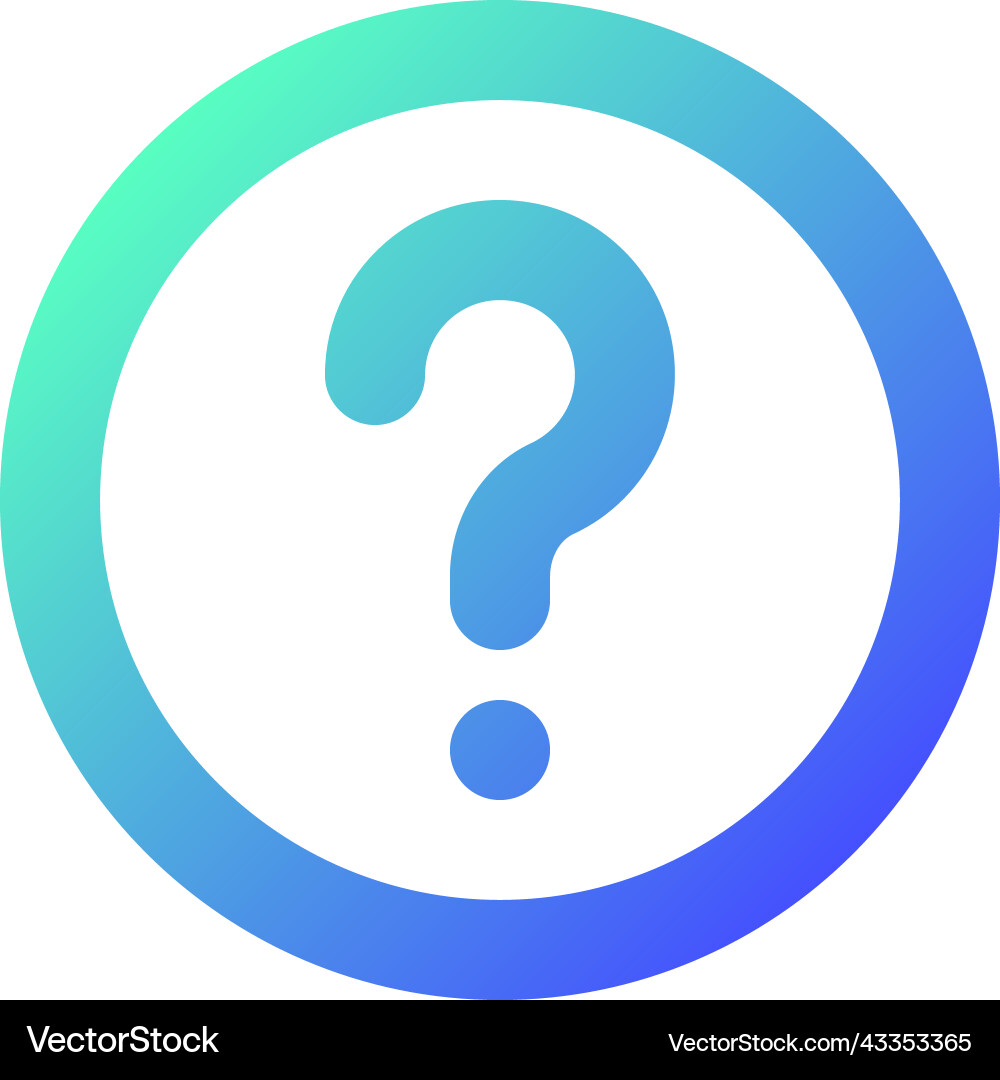 Question mark pixel perfect gradient linear ui Question mark pixel perfect gradient linear ui vector image