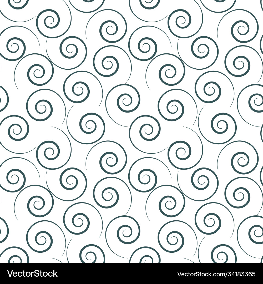 Seamless linear pattern with thin curl lines Vector Image