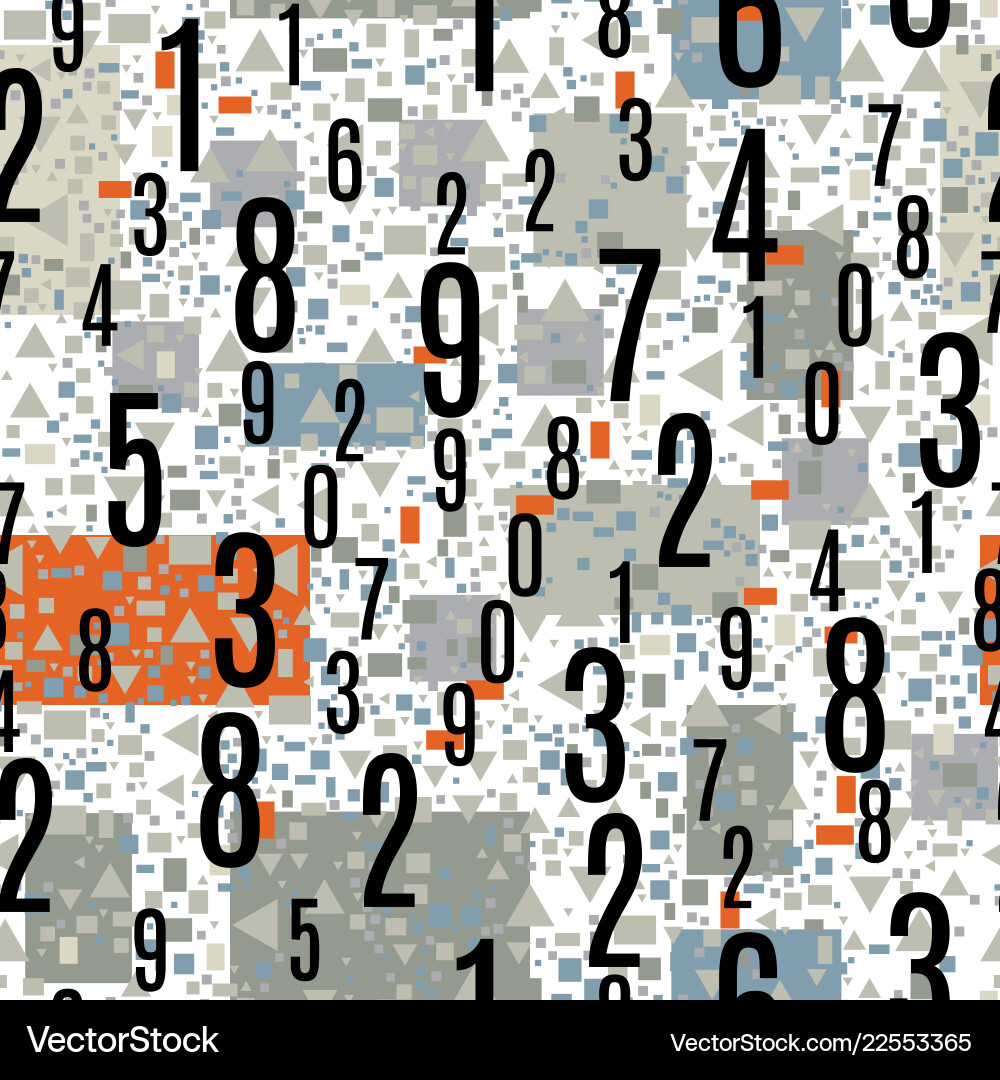 Seamless pattern with the numbers Seamless pattern with the numbers Vector Image