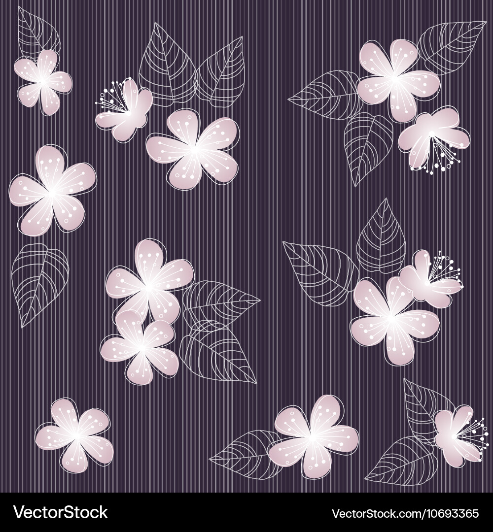 Seamless violet flower pattern background Vector Image