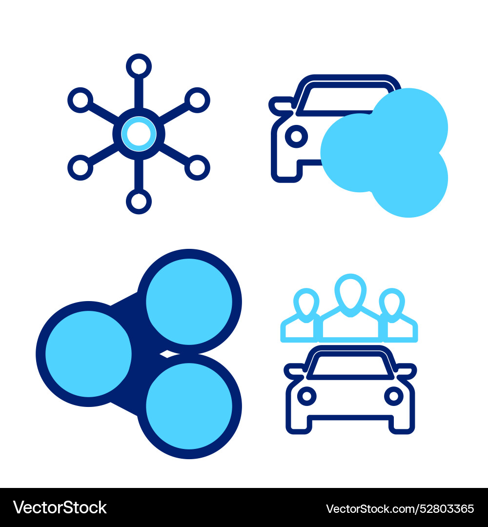 Set line car sharing share and network icon Set line car sharing share and network icon Vector Image