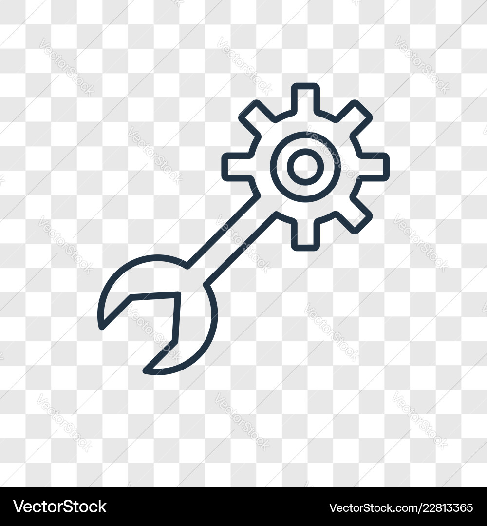Tools concept linear icon isolated on transparent Tools concept linear icon isolated on transparent vector image