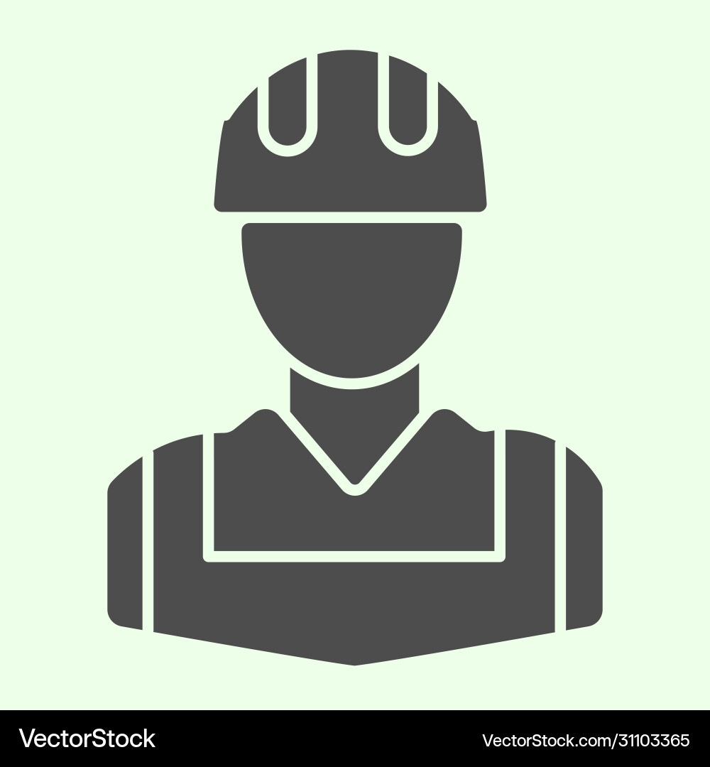 Worker solid icon construction man with jacket Worker solid icon construction man with jacket vector image