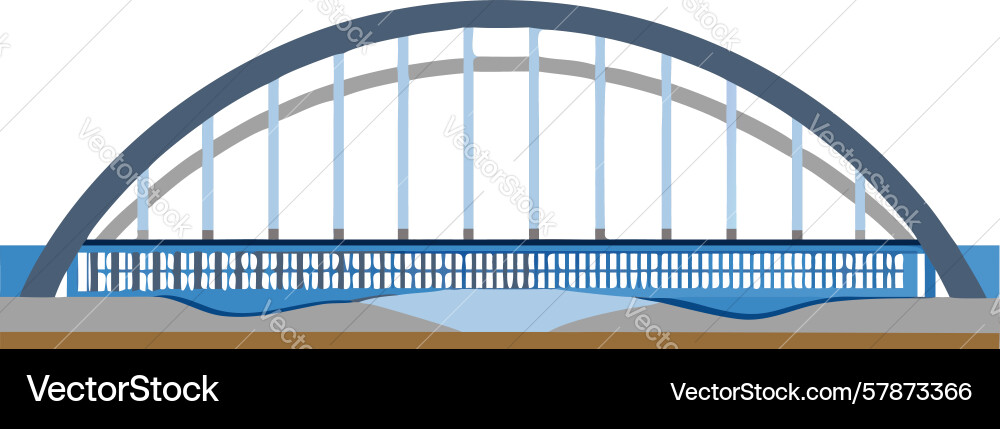 Arch bridge with grid pattern geometric Vector Image