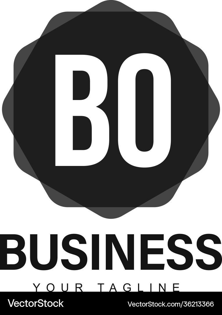 Bo initial a logo design with abstract style Bo initial a logo design with abstract style vector image