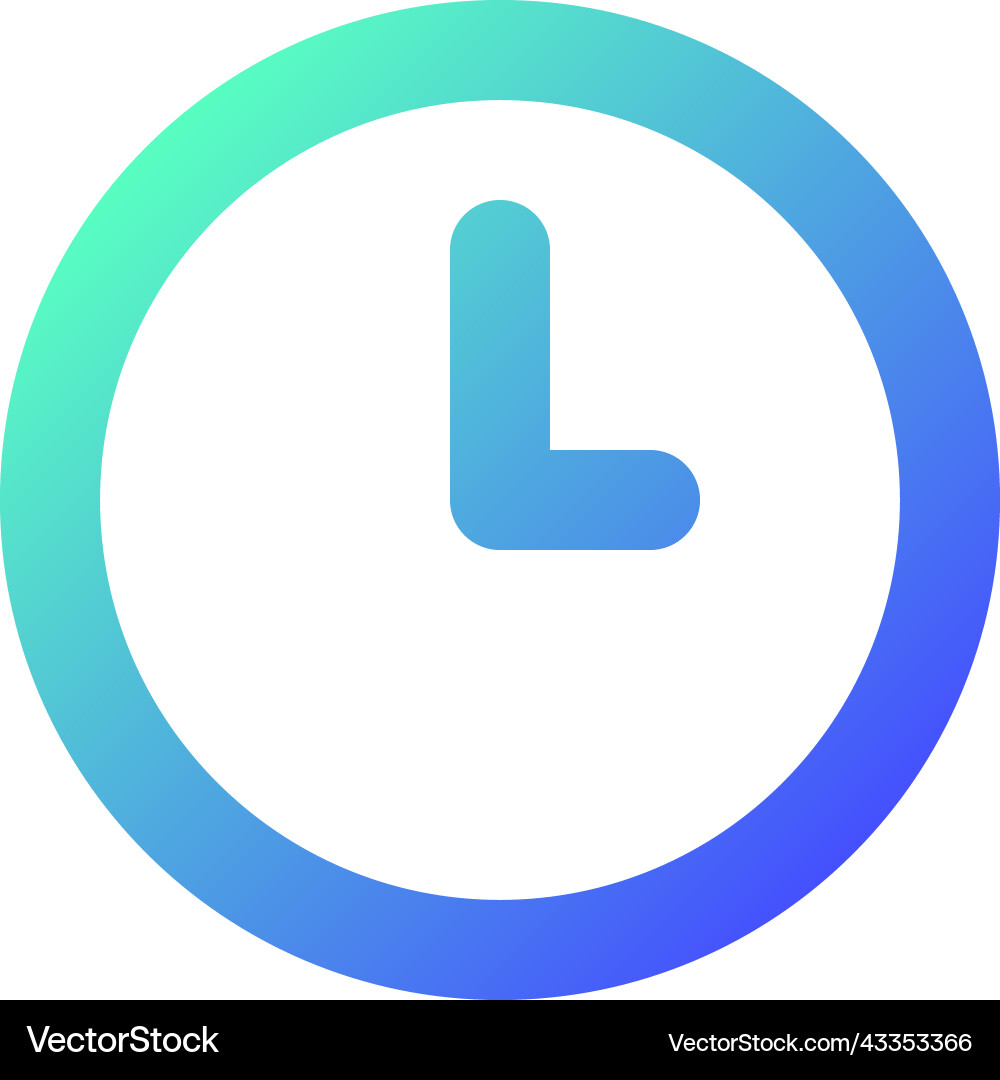 Clock pixel perfect gradient linear ui icon Clock pixel perfect gradient linear ui icon vector image