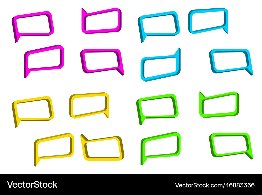 Colored message frames dialog chat speech bubble Colored message frames dialog chat speech bubble vector image