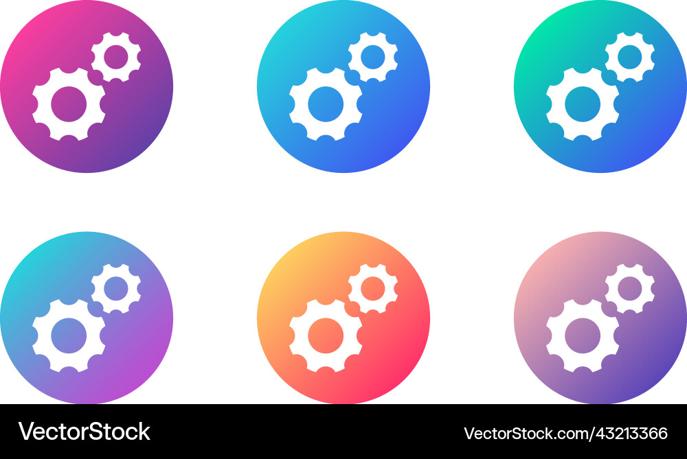 Gear wheels account ui web button Gear wheels account ui web button vector image
