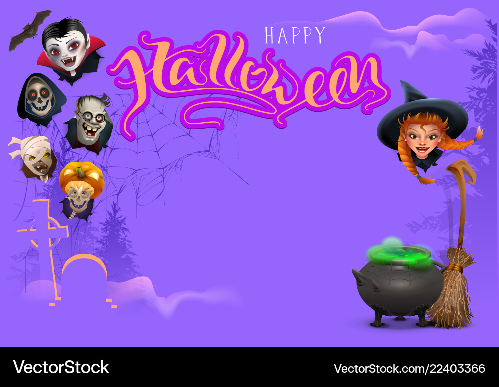 Happy halloween Template Frame Text Grußkarte Happy halloween Template Frame Text Grußkarte vektorbild