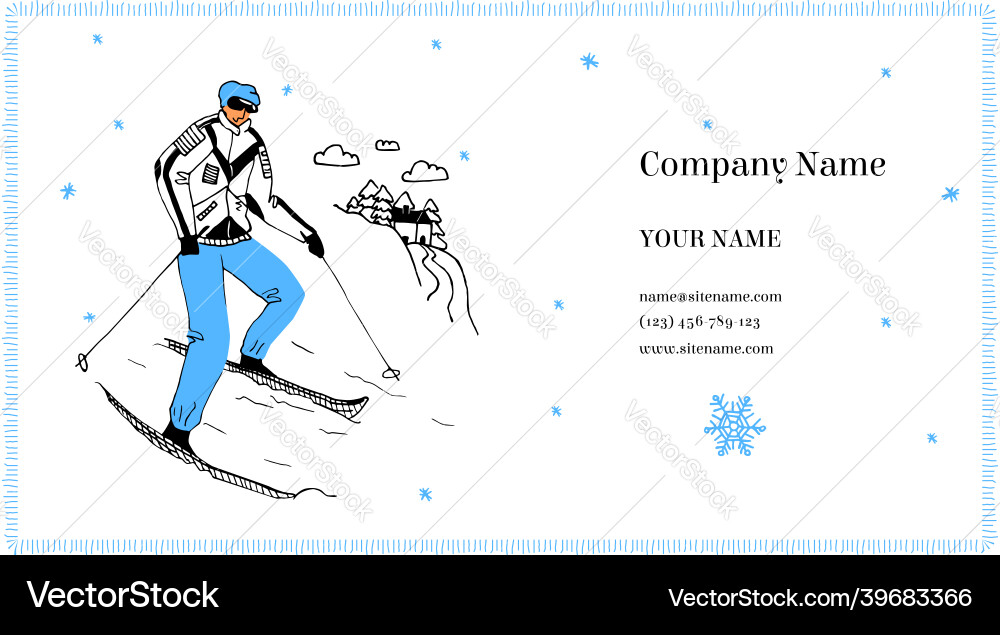 Image of a business card layout with text Image of a business card layout with text vector image