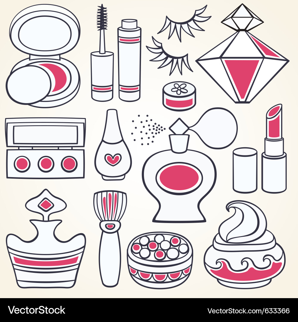 Makeup Set Icons vector image