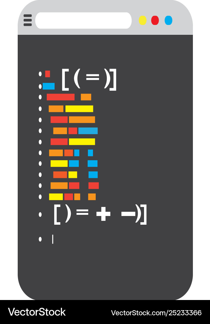 Programming-Code in einem Browser-Fenster vektorbild