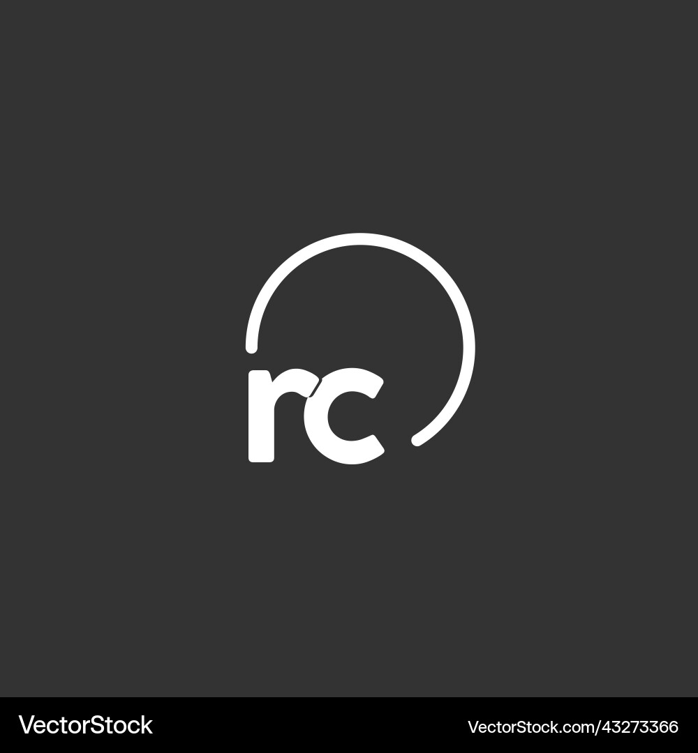 Rc initial logo with rounded circle Rc initial logo with rounded circle Vector Image