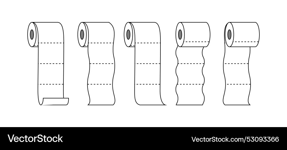 Rolled toilet paper rolls isolated collection Rolled toilet paper rolls isolated collection vector image