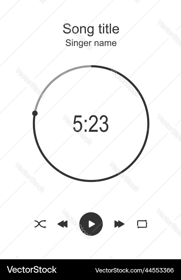 Round Loading Bar Music Player Interface vector image