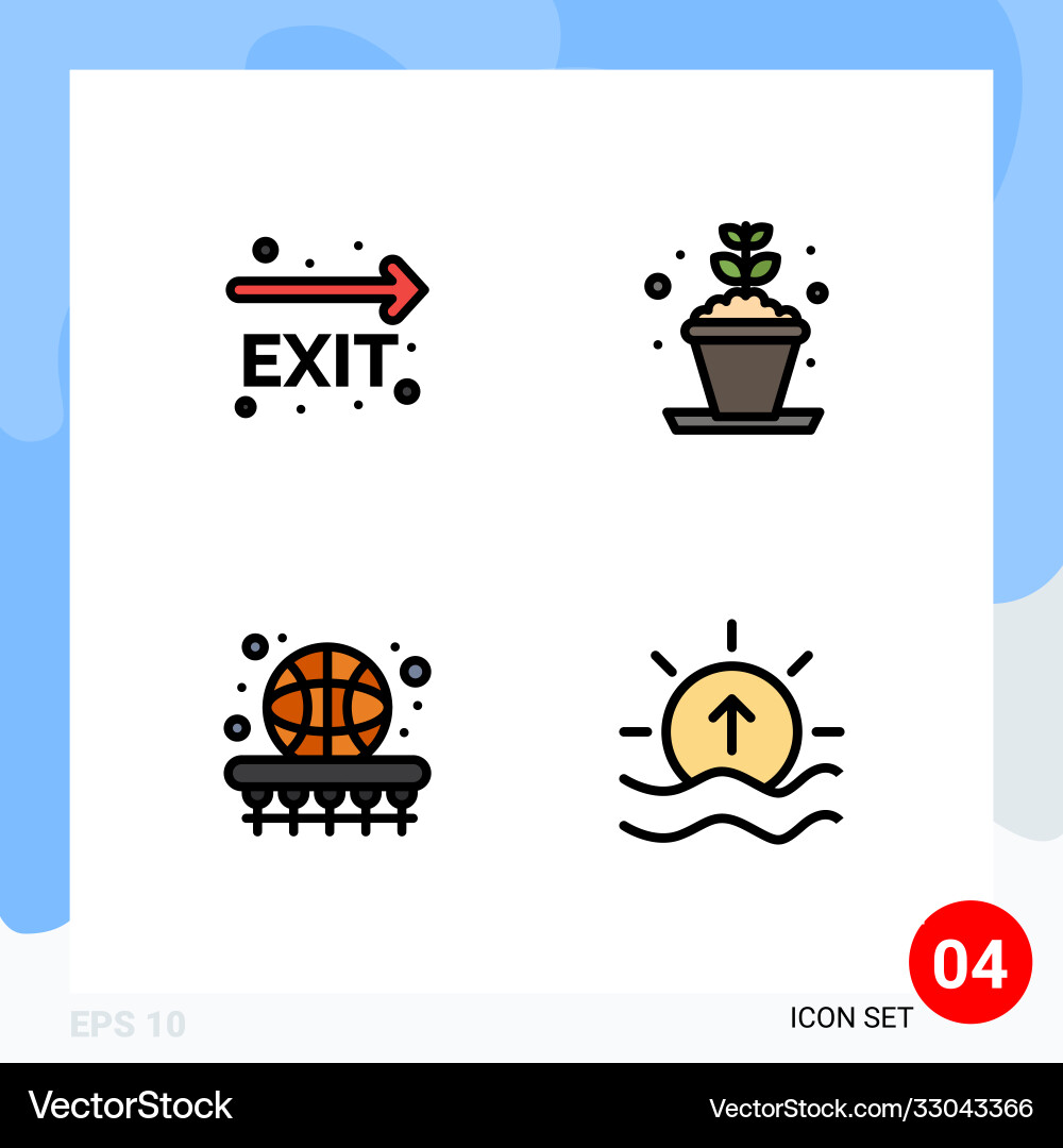 Set 4 modern ui icons symbols signs for exit Vector Image