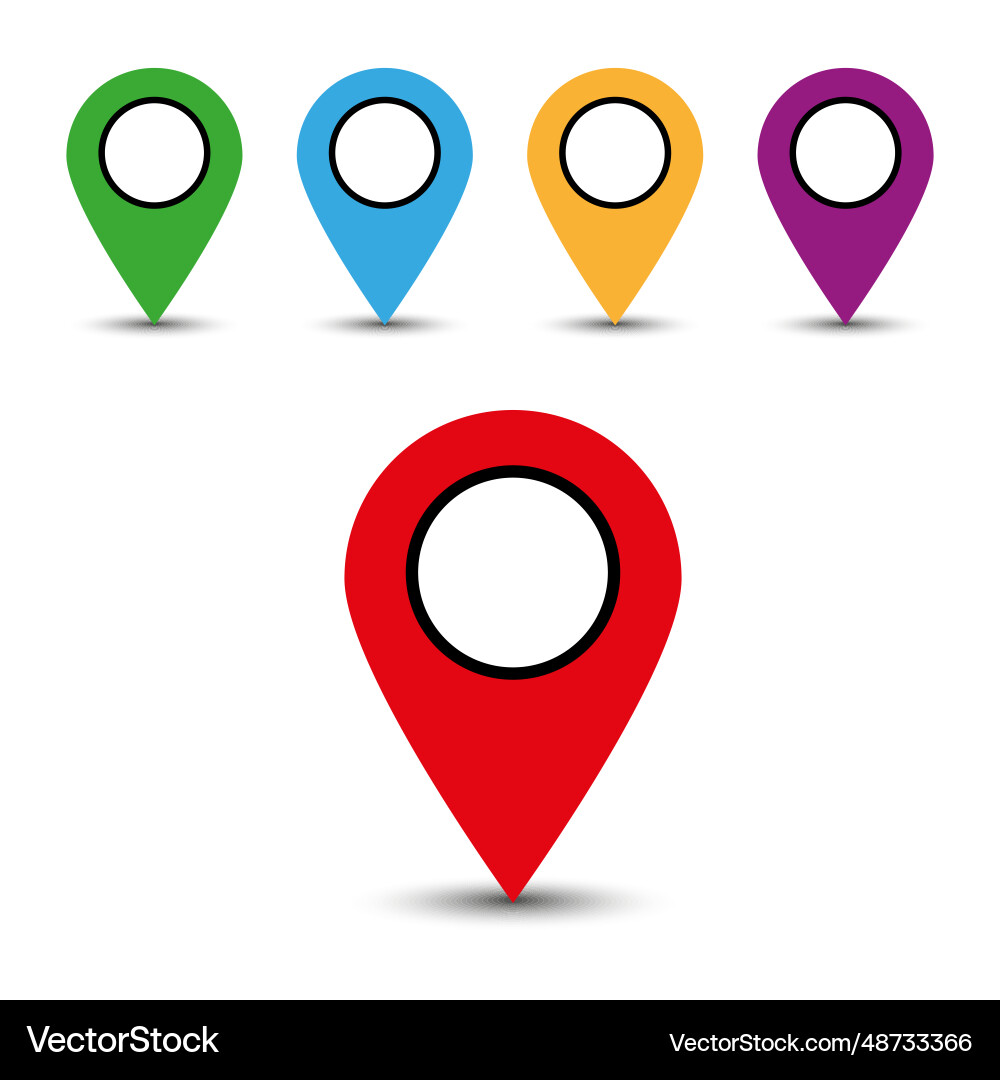 Set of bright map pointers vector image
