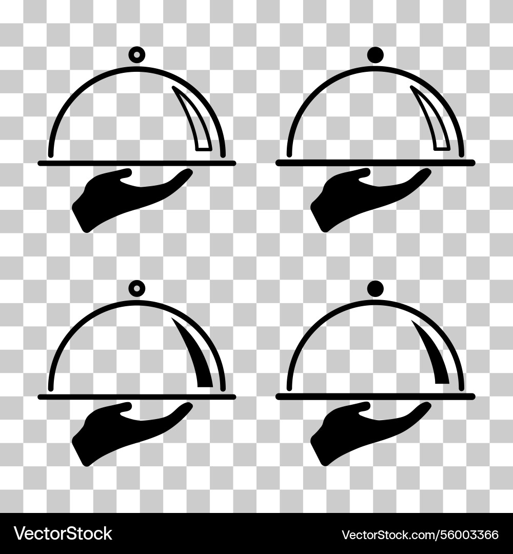 Set von Kellner Tablett-Ikone-Menü Restaurant Web Set von Kellner Tablett-Ikone-Menü Restaurant Web vektorbild